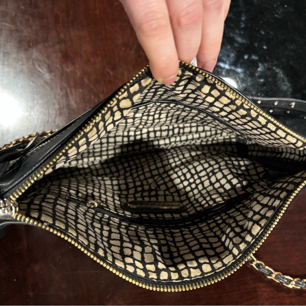 Black Faux Leather Crossbody Bag - Picture 4 of 8